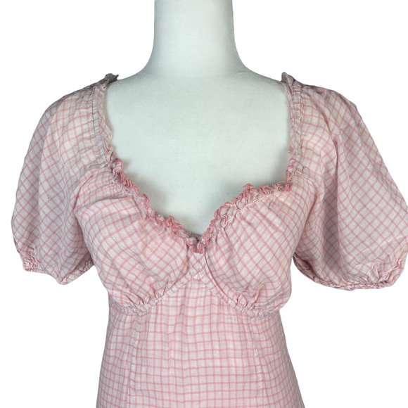 LoveShackFancy Catalina Pink Gingham Checkered Dress Size 2 - Picture 7 of 11